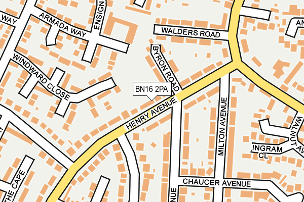 BN16 2PA map - OS OpenMap – Local (Ordnance Survey)
