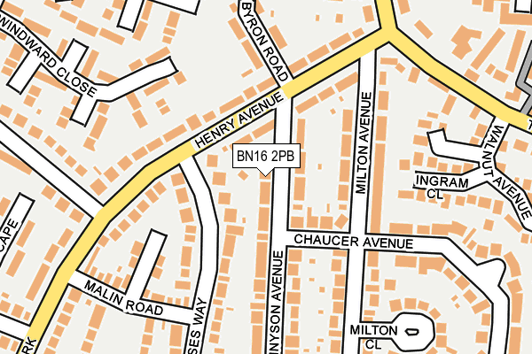 BN16 2PB map - OS OpenMap – Local (Ordnance Survey)
