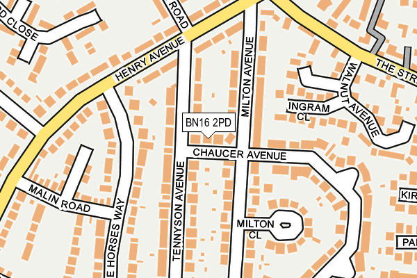 BN16 2PD map - OS OpenMap – Local (Ordnance Survey)
