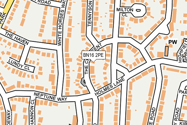 BN16 2PE map - OS OpenMap – Local (Ordnance Survey)