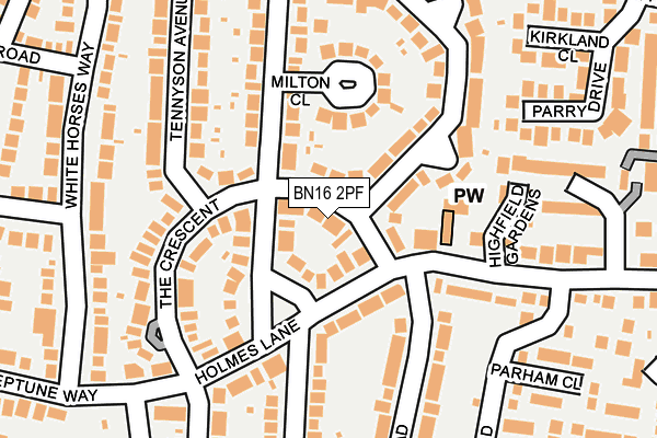 BN16 2PF map - OS OpenMap – Local (Ordnance Survey)