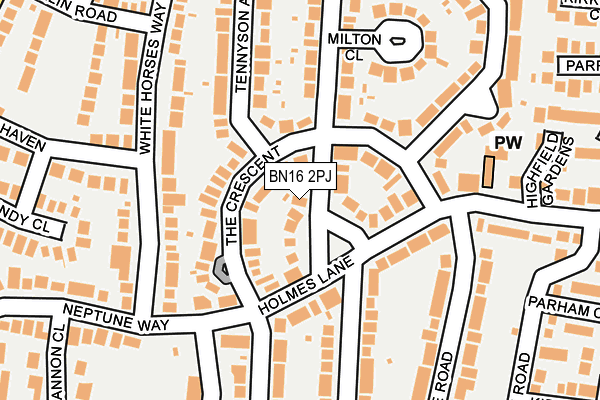 BN16 2PJ map - OS OpenMap – Local (Ordnance Survey)