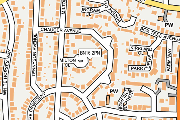 BN16 2PN map - OS OpenMap – Local (Ordnance Survey)