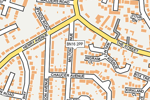 BN16 2PP map - OS OpenMap – Local (Ordnance Survey)