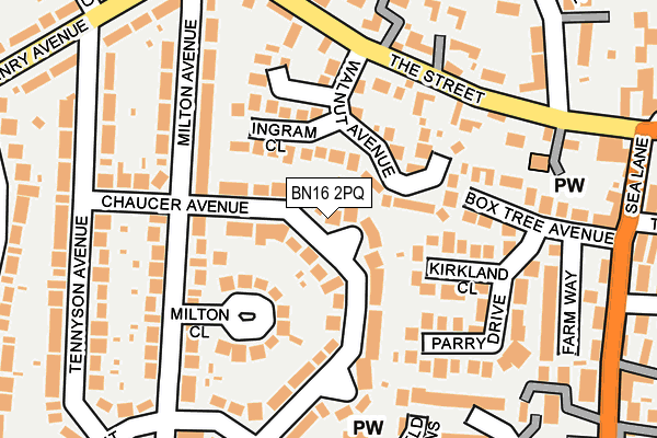 BN16 2PQ map - OS OpenMap – Local (Ordnance Survey)