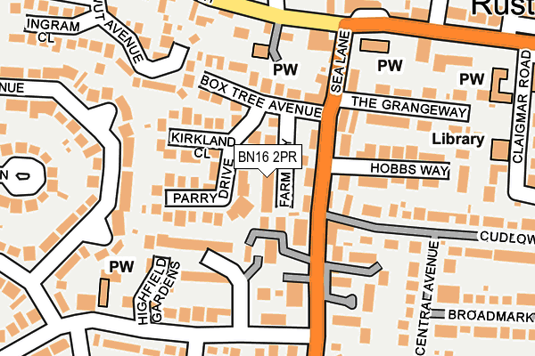 BN16 2PR map - OS OpenMap – Local (Ordnance Survey)