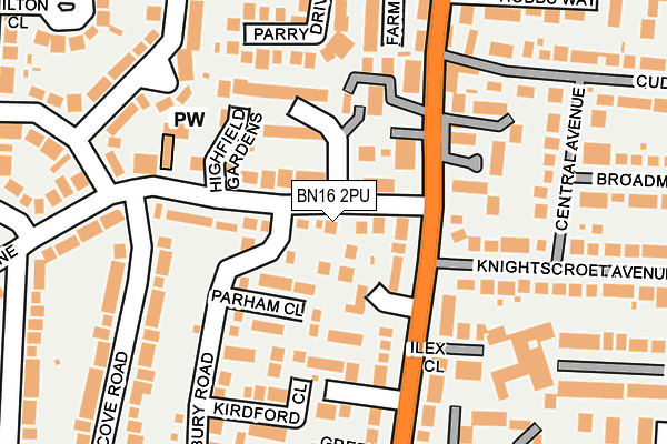 BN16 2PU map - OS OpenMap – Local (Ordnance Survey)