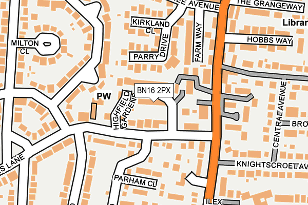 BN16 2PX map - OS OpenMap – Local (Ordnance Survey)