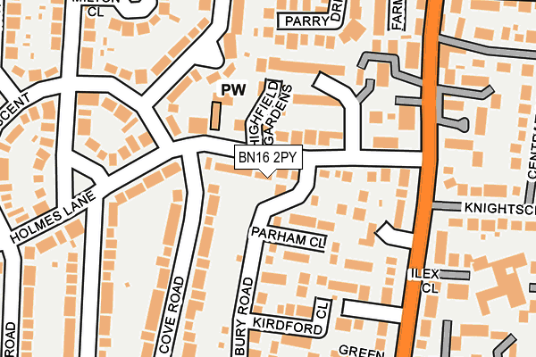 BN16 2PY map - OS OpenMap – Local (Ordnance Survey)