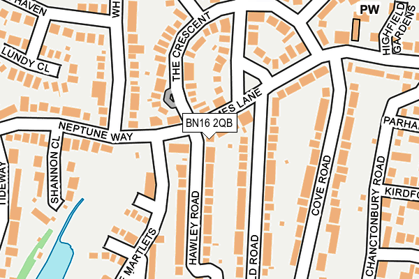 BN16 2QB map - OS OpenMap – Local (Ordnance Survey)