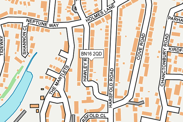 BN16 2QD map - OS OpenMap – Local (Ordnance Survey)