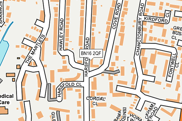 BN16 2QF map - OS OpenMap – Local (Ordnance Survey)