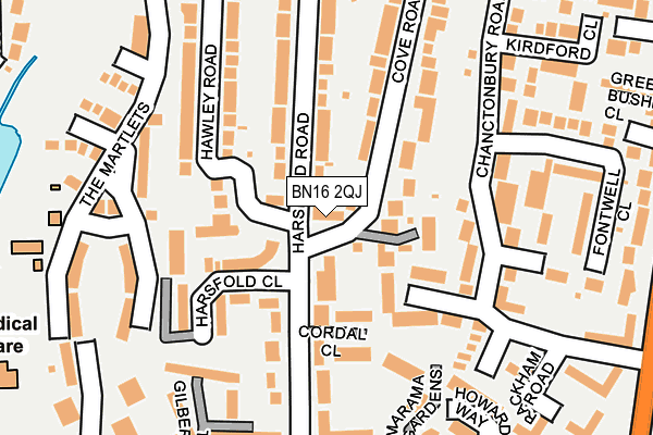 BN16 2QJ map - OS OpenMap – Local (Ordnance Survey)