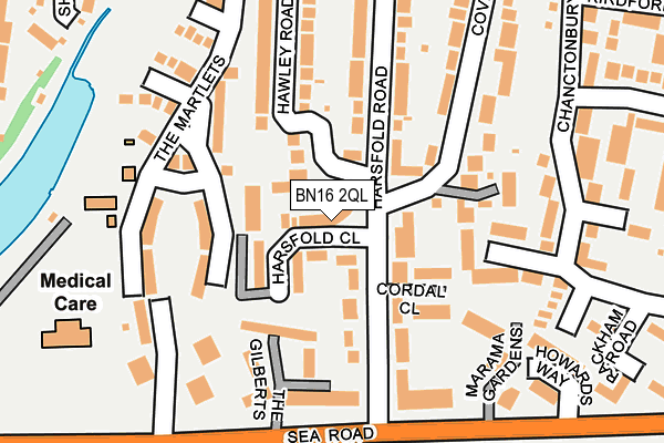 BN16 2QL map - OS OpenMap – Local (Ordnance Survey)