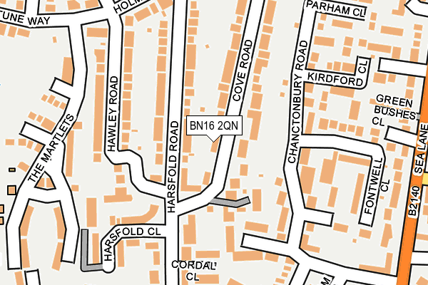 BN16 2QN map - OS OpenMap – Local (Ordnance Survey)