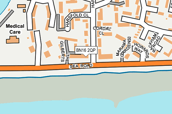 BN16 2QP map - OS OpenMap – Local (Ordnance Survey)