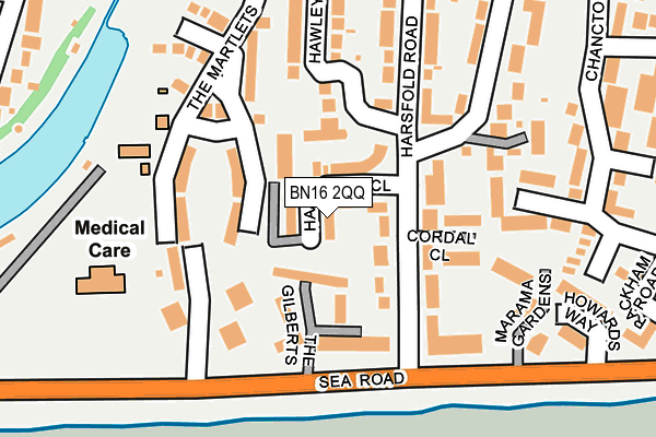 BN16 2QQ map - OS OpenMap – Local (Ordnance Survey)