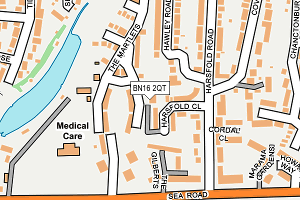 BN16 2QT map - OS OpenMap – Local (Ordnance Survey)