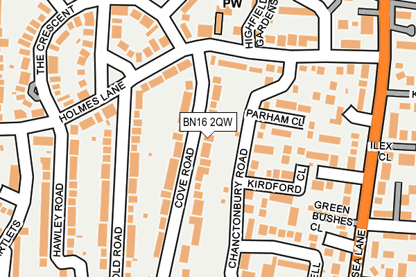 BN16 2QW map - OS OpenMap – Local (Ordnance Survey)