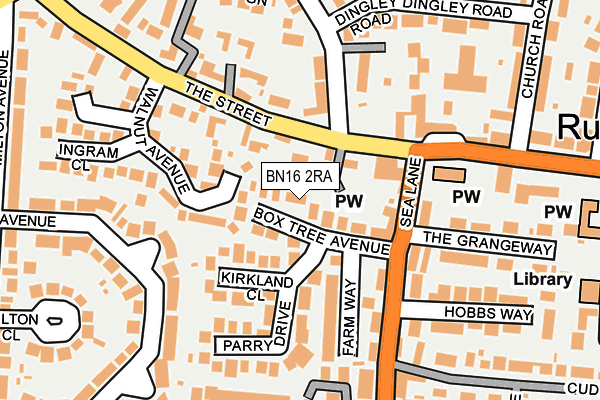 BN16 2RA map - OS OpenMap – Local (Ordnance Survey)