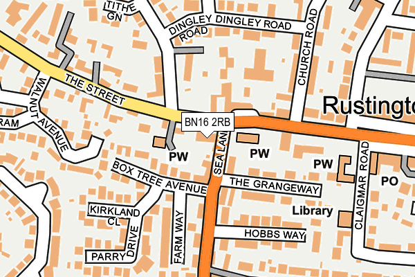 BN16 2RB map - OS OpenMap – Local (Ordnance Survey)