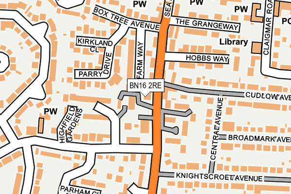 BN16 2RE map - OS OpenMap – Local (Ordnance Survey)