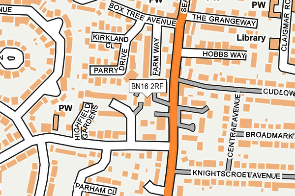 BN16 2RF map - OS OpenMap – Local (Ordnance Survey)