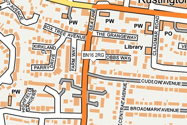 BN16 2RG map - OS OpenMap – Local (Ordnance Survey)