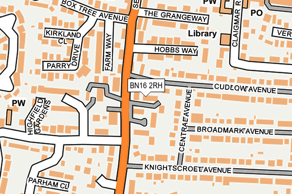 BN16 2RH map - OS OpenMap – Local (Ordnance Survey)