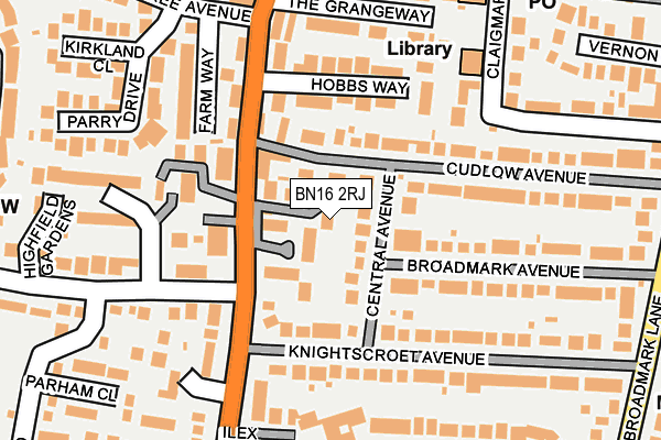 BN16 2RJ map - OS OpenMap – Local (Ordnance Survey)