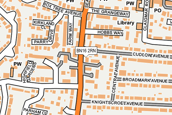 BN16 2RN map - OS OpenMap – Local (Ordnance Survey)