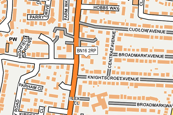 BN16 2RP map - OS OpenMap – Local (Ordnance Survey)