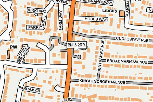 BN16 2RR map - OS OpenMap – Local (Ordnance Survey)