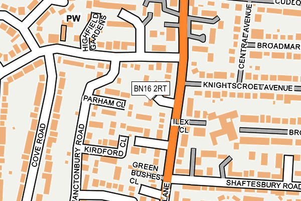 BN16 2RT map - OS OpenMap – Local (Ordnance Survey)