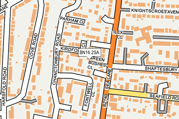 BN16 2SA map - OS OpenMap – Local (Ordnance Survey)