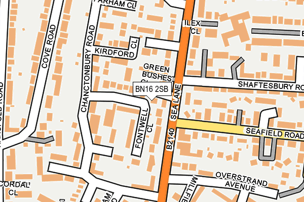 BN16 2SB map - OS OpenMap – Local (Ordnance Survey)