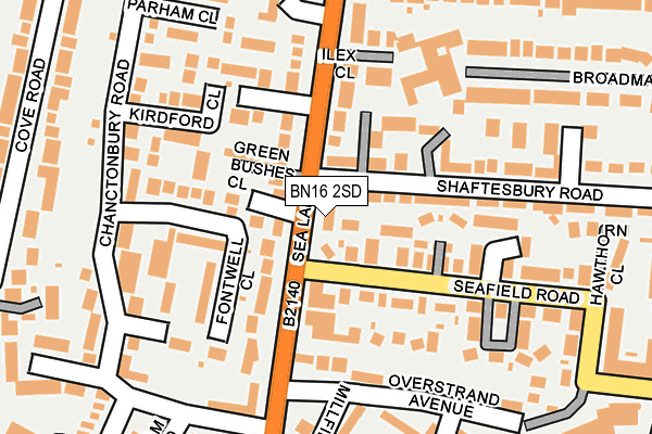 BN16 2SD map - OS OpenMap – Local (Ordnance Survey)
