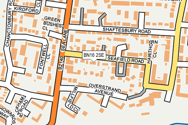 BN16 2SE map - OS OpenMap – Local (Ordnance Survey)