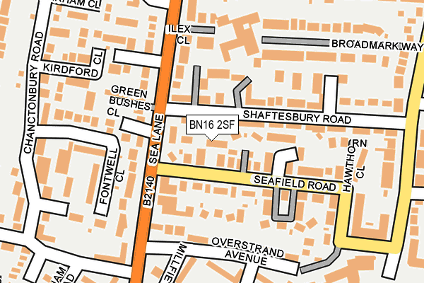 BN16 2SF map - OS OpenMap – Local (Ordnance Survey)