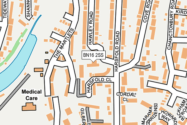 BN16 2SS map - OS OpenMap – Local (Ordnance Survey)