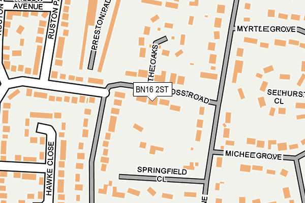 BN16 2ST map - OS OpenMap – Local (Ordnance Survey)