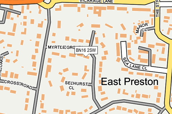 BN16 2SW map - OS OpenMap – Local (Ordnance Survey)