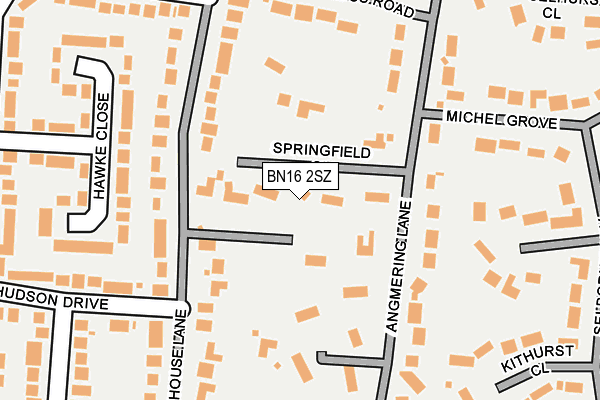 BN16 2SZ map - OS OpenMap – Local (Ordnance Survey)