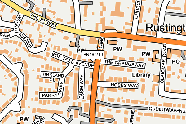 BN16 2TJ map - OS OpenMap – Local (Ordnance Survey)
