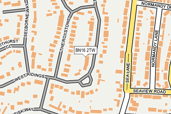 BN16 2TW map - OS OpenMap – Local (Ordnance Survey)