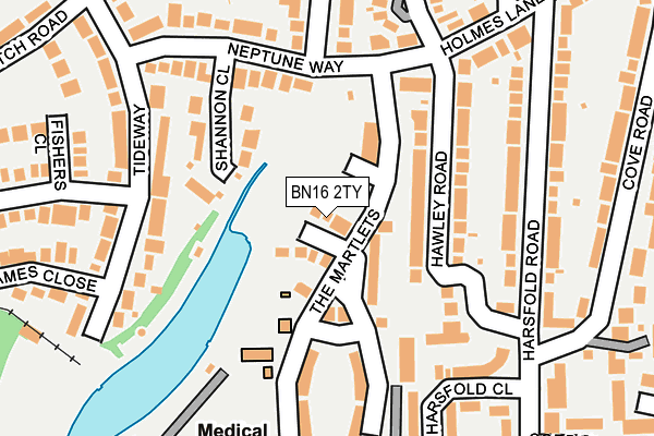 BN16 2TY map - OS OpenMap – Local (Ordnance Survey)