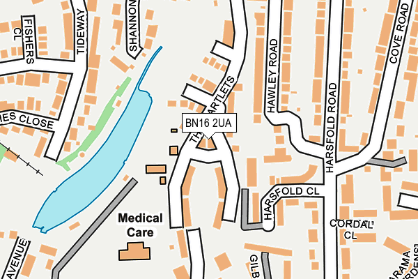 BN16 2UA map - OS OpenMap – Local (Ordnance Survey)