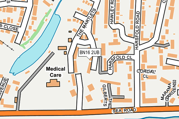 BN16 2UB map - OS OpenMap – Local (Ordnance Survey)