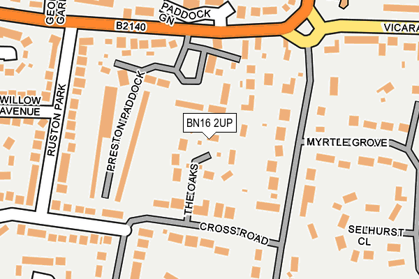 BN16 2UP map - OS OpenMap – Local (Ordnance Survey)
