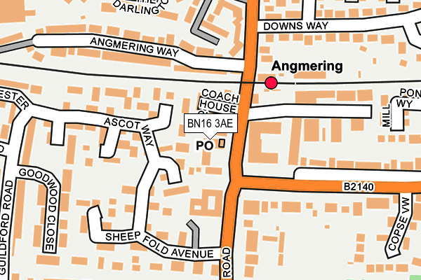 BN16 3AE map - OS OpenMap – Local (Ordnance Survey)